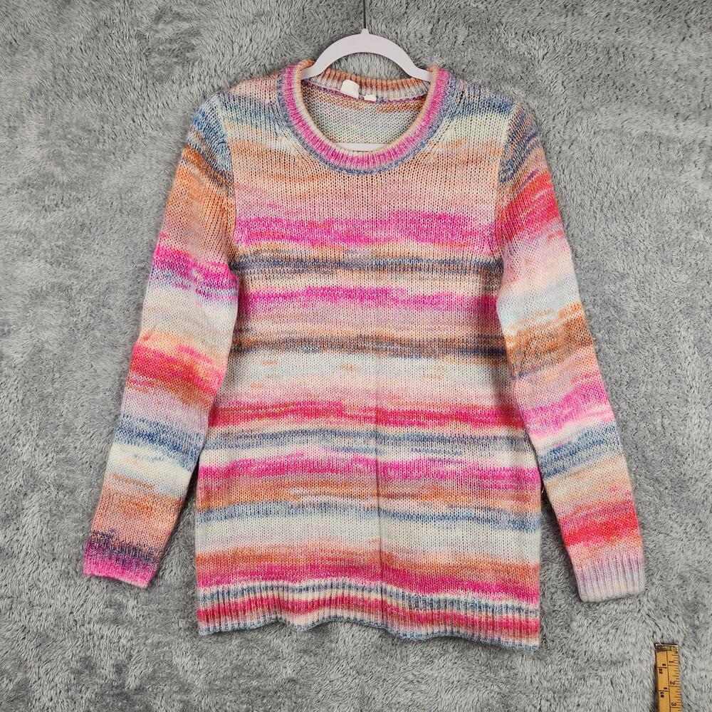 Gap Sweater Womens Medium Multicolor Striped Knit Pullover Boho Rainbow Colorful